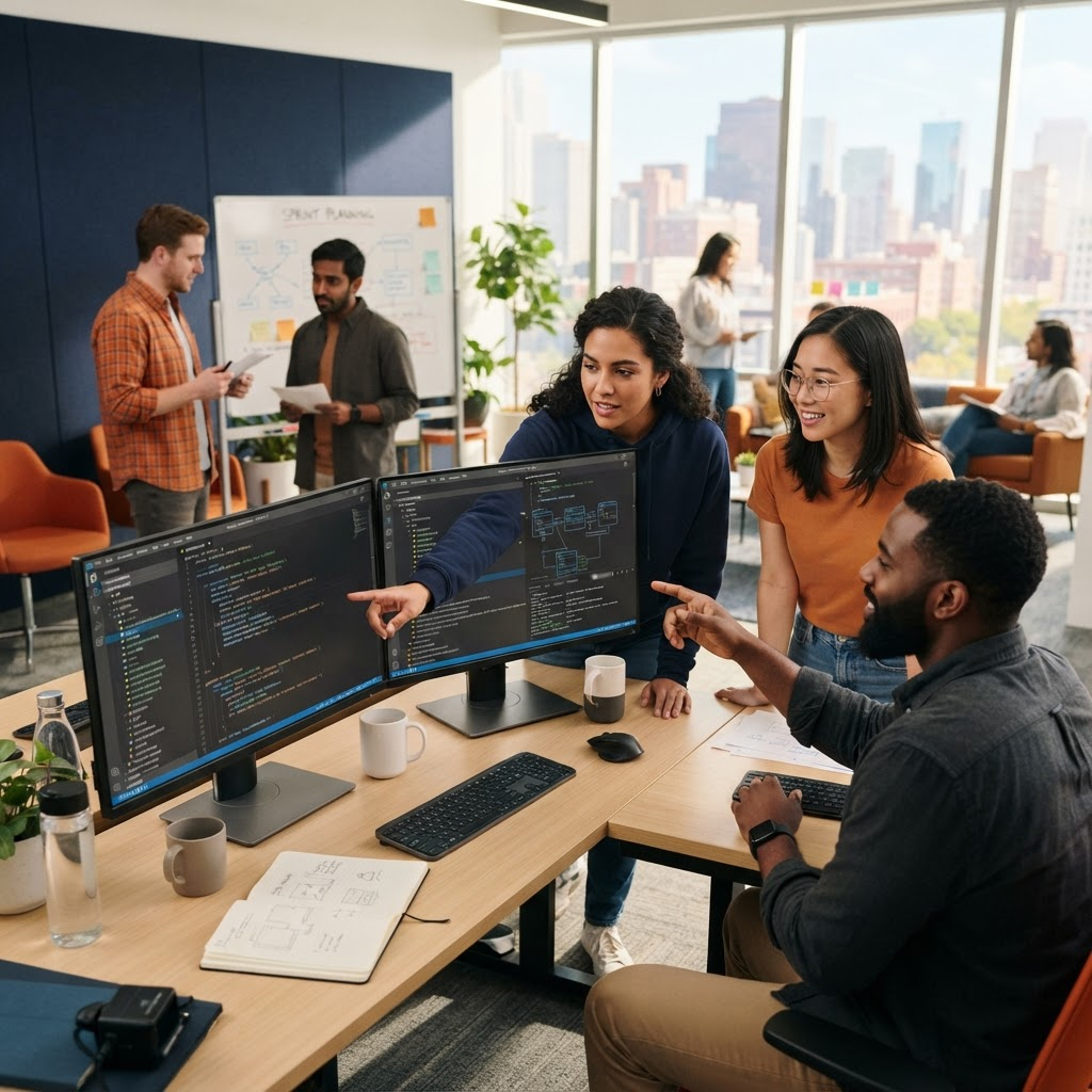 The Fi-Tech engineering team collaborating